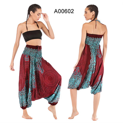 Bohemian Pants Women Pantalones Mujer Hippie High Waist Rayon Harem Baggy Boho Yoga Beach Wear Pour Femme Calca Feminina Printed