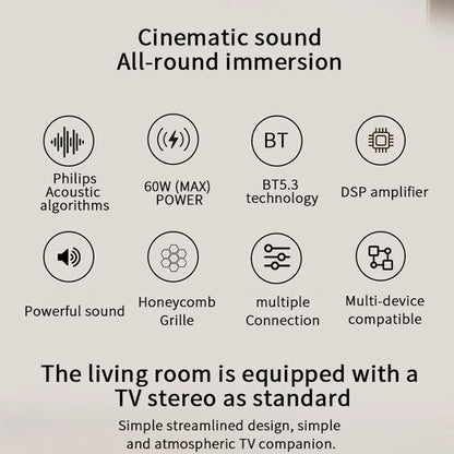 Barra de sonido PHILIPS TAB4010 Efecto de sonido de cine en casa 2.0 Efecto de sonido estéreo, utilizado para altavoces de TV y sistemas de audio de computadora