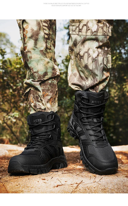 Botas tácticas para hombre con cordones, estilo militar, para trabajo en el desierto, botas de senderismo, botas de escalada, botas del ejército, unisex, tallas grandes, marca para hombre, impermeables