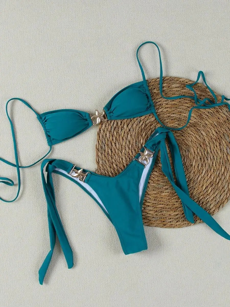 2025 Women Bikini Sexy Fashion Split Swimsuit Backless Beach Swimsuit