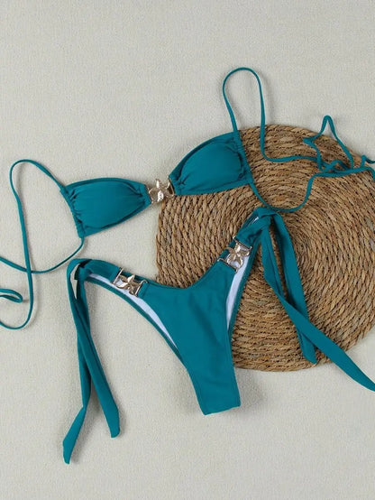 2025 Women Bikini Sexy Fashion Split Swimsuit Backless Beach Swimsuit