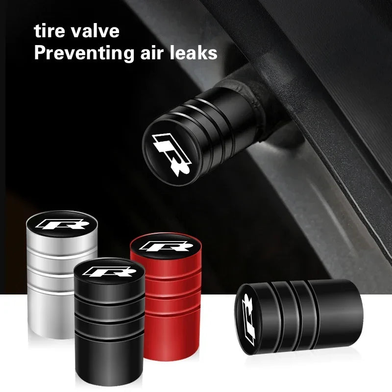 Tapones de válvula de neumático de metal para coche, accesorios antipolvo para Volkswagen Magotan R-Line Touran GTI Bora Lavida Arteon