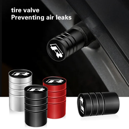 Tapones de válvula de neumático de metal para coche, accesorios antipolvo para Volkswagen Magotan R-Line Touran GTI Bora Lavida Arteon