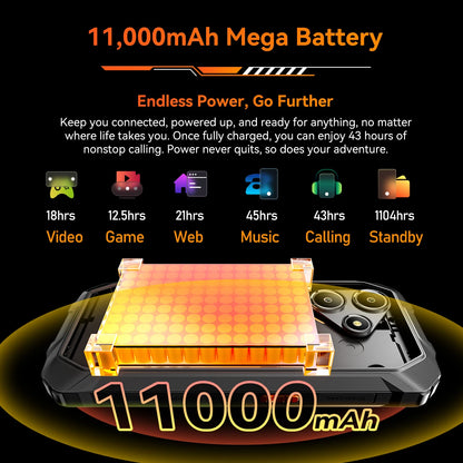 Teléfono resistente Blackview OSCAL Marine 2, 8 GB de RAM, 256 GB de almacenamiento, smartphone con IA, batería de 11000 mAh, pantalla HD+ de 6,56", procesador Unisoc T61, Android 15 y NFC.