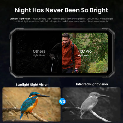 Teléfono móvil resistente Fossibot F107 Pro, 30 (12+18) GB + 512 GB, Android 15, batería de 28000 mAh, carga rápida de 66 W, cámara de 200 MP + 32 MP, 5G, NFC/GPS, doble linterna brillante.