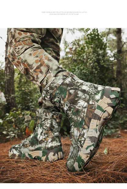 2024 Men boots Tactical Shoes High Top Hiking Durable  Anti-Slip Outdoor Climbing Trekking shoe Military Tactical Low Boots