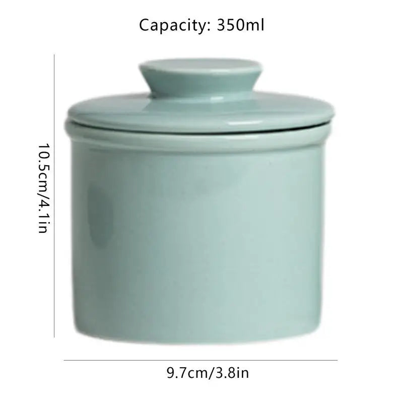Mantequera de porcelana moderna, redonda, de cerámica, estilo campana, mantequera con tapa, mantequera de cerámica estilo campana