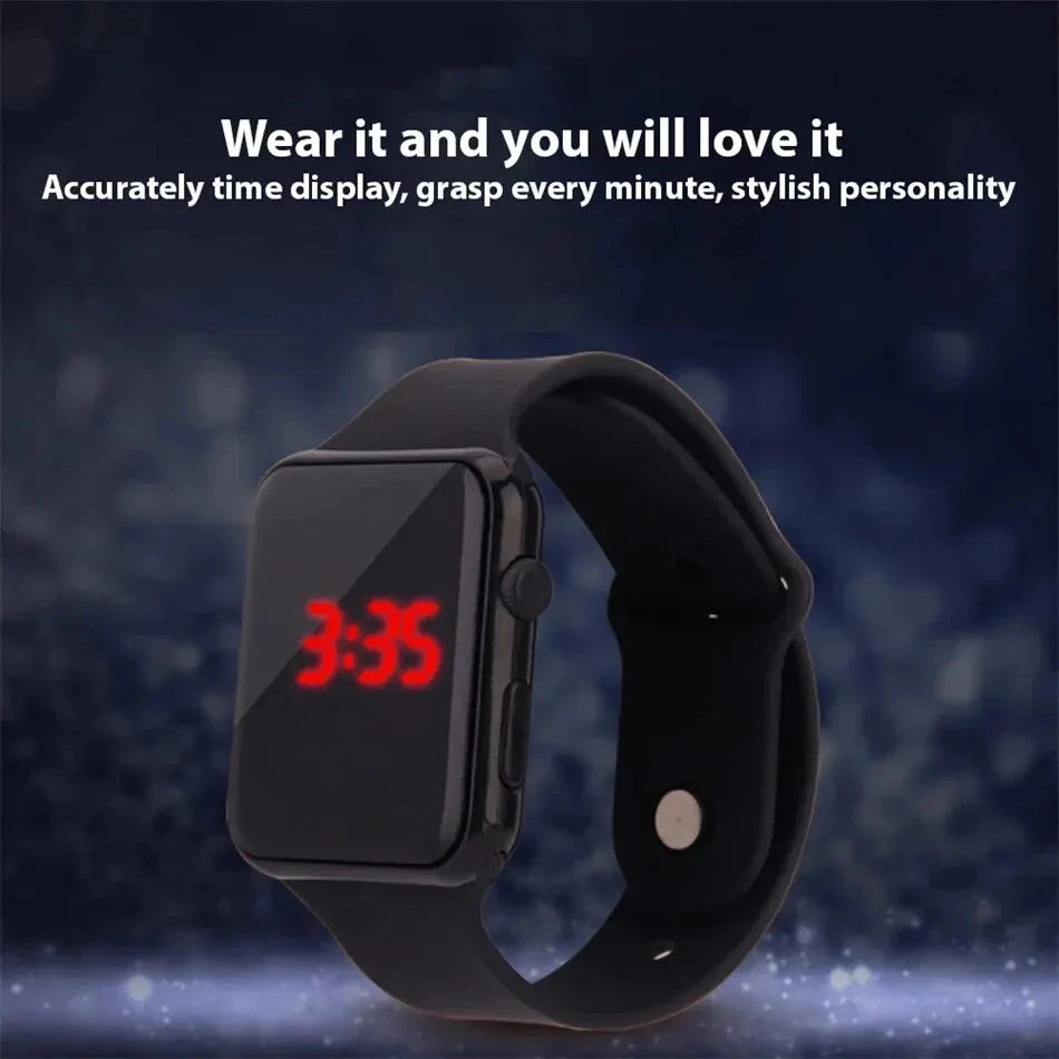 Reloj digital sencillo para hombre y mujer, reloj electrónico deportivo de moda con LED, pulsera de silicona negra, reloj informal para hombre, reloj para hombre