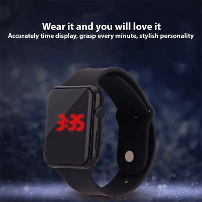 Reloj digital sencillo para hombre y mujer, reloj electrónico deportivo de moda con LED, pulsera de silicona negra, reloj informal para hombre, reloj para hombre