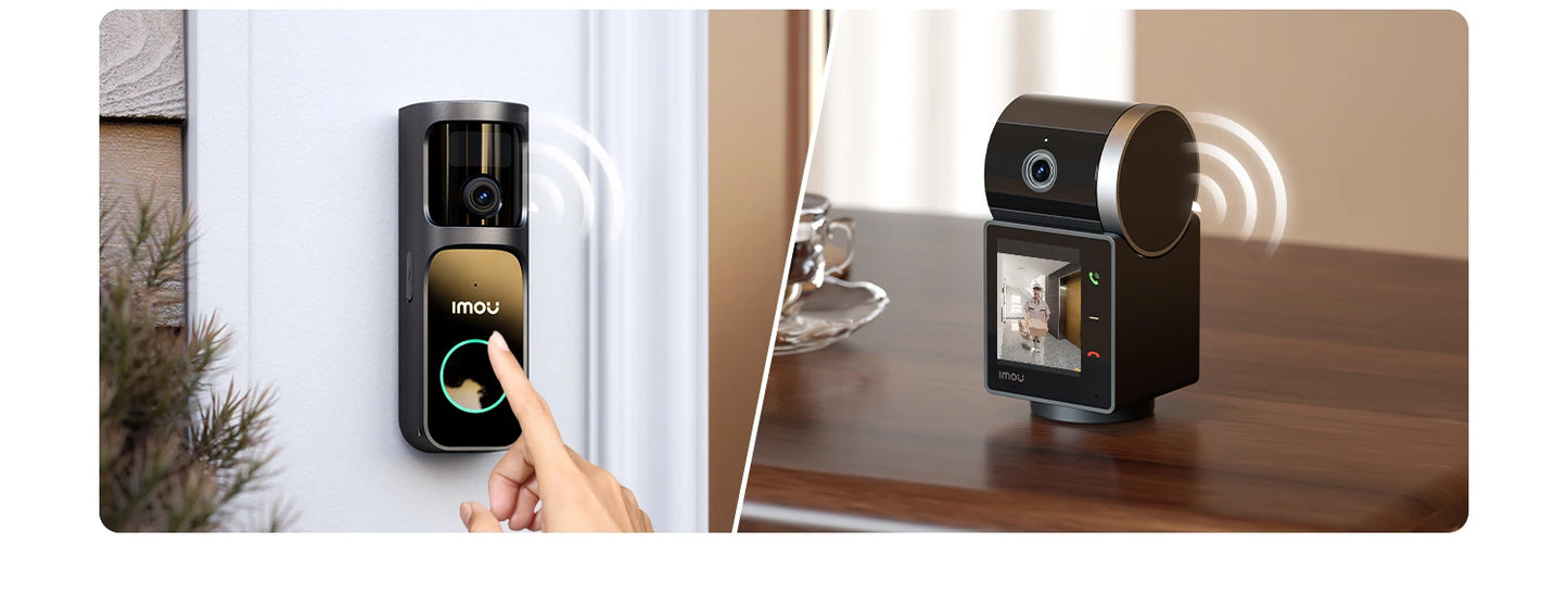 IMOU 4k Video Doorbell 3 with Chime fisheye lens Human Package Detection Rechargeable Battery Two-way Talk Waterproof 360° View