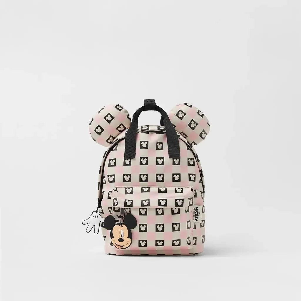 Mochila de moda con dibujos animados de Mickey Mouse de Disney, mochila escolar de lona de Minnie para mujer, mochila de gran capacidad a la moda, mochila para niñas
