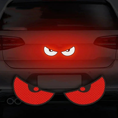 2 piezas/juego de pegatinas reflectantes para automóvil: ¡mejore la visibilidad y la seguridad de su vehículo con las pegatinas Devil Eye!