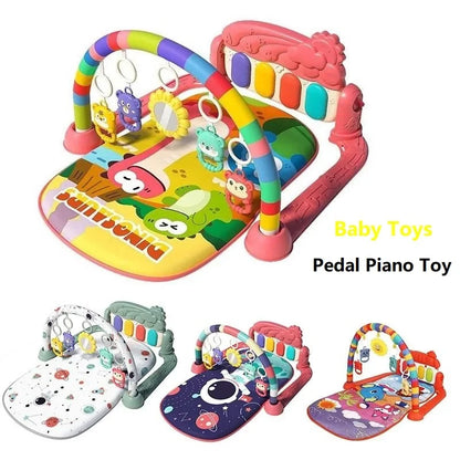 Marco de fitness multifuncional para niños, juguetes musicales para bebés, pedales, piano, marco de fitness, juego de rompecabezas, manta, tapete educativo, juguete de regalo