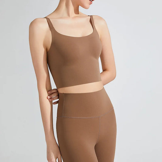 Ropa interior deportiva para mujer, cinturón de secado rápido, almohadilla para el pecho, correa para la espalda, ajuste completo, chaleco color piel, primavera y verano, novedad (2024)