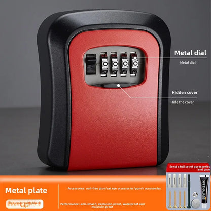Cerradura de combinación Key Keeper para montar en la pared, resistente al agua, 4 dígitos, contraseñas, caja de almacenamiento para 5 llaves, fácil de arreglar, caja de seguridad para el hogar o la oficina