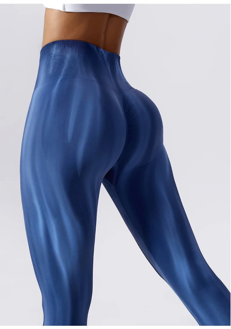 Pantalones de yoga para mujer con estampado tie-dye Cloud Rise, leggings deportivos sexys para gimnasio, mallas sin costuras, pantalones de cintura alta para entrenar.