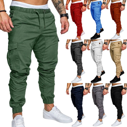 Pantalones deportivos finos de moda para hombre, pantalones casuales para correr, pantalones cargo de calle 2020, pantalones multibolsillos para hombre, pantalones deportivos para gimnasios y fitness para hombre.