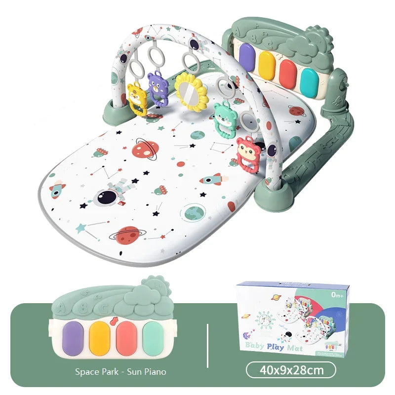 Marco de fitness multifuncional para niños, juguetes musicales para bebés, pedales, piano, marco de fitness, juego de rompecabezas, manta, tapete educativo, juguete de regalo