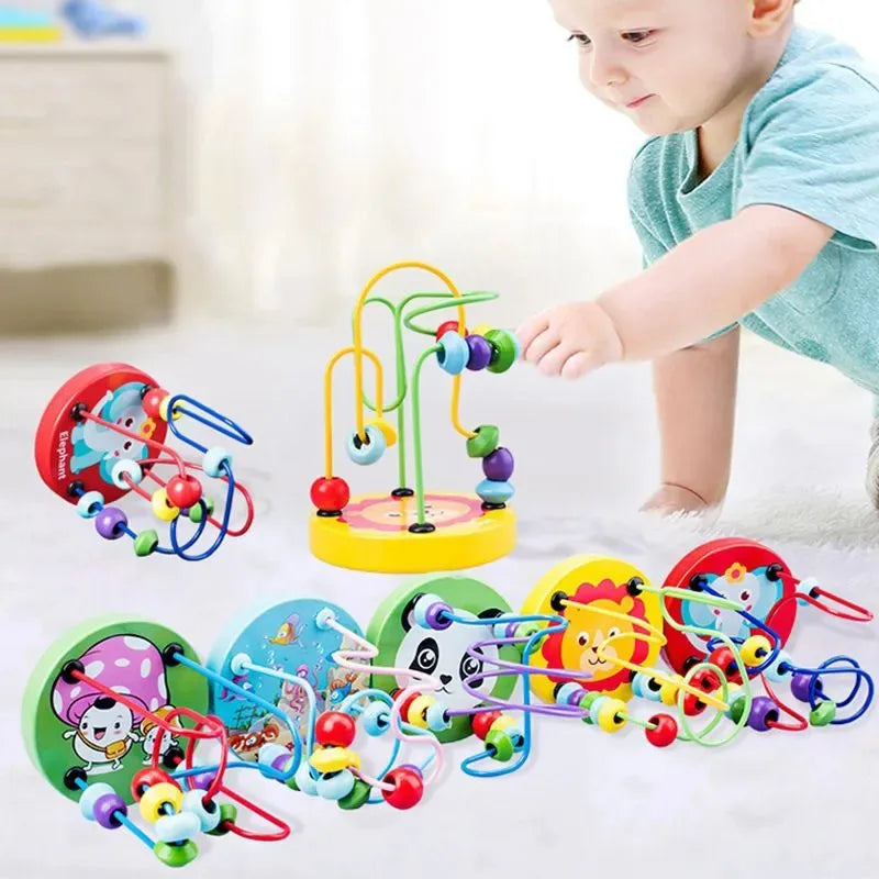 Juguetes educativos para niños menores de un año-Laberinto/juego de dedos Montessori, utilizado para desarrollar la motricidad fina 12x9x9 cm, usado