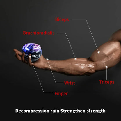Pelota de entrenamiento de potencia con LED para muñeca, giroscopio de arranque automático para brazo, mano y antebrazo, equipo deportivo de fitness.