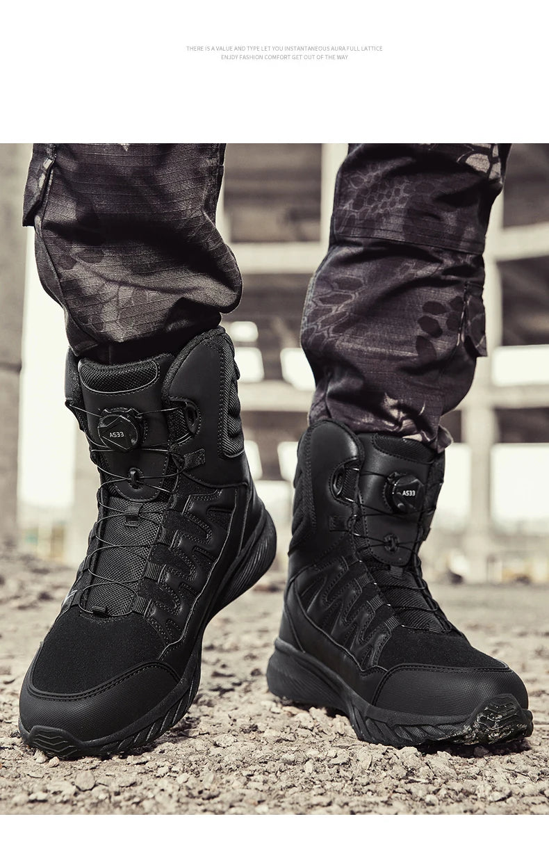 Botas tácticas para hombre, marca Army Boot, estilo militar, hasta el tobillo, para senderismo, seguridad, trabajo en el desierto, escalada, impermeables, de alta calidad.