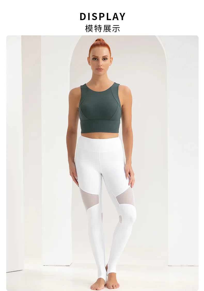 Mallas de Yoga para Mujer con Parches de Malla, Cintura Alta, Pantalones de Gimnasio, Secado Rápido, Ropa Deportiva para Correr y Entrenamiento, Leggings Deportivos para Mujer