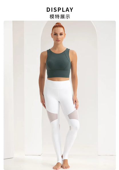 Mallas de Yoga para Mujer con Parches de Malla, Cintura Alta, Pantalones de Gimnasio, Secado Rápido, Ropa Deportiva para Correr y Entrenamiento, Leggings Deportivos para Mujer