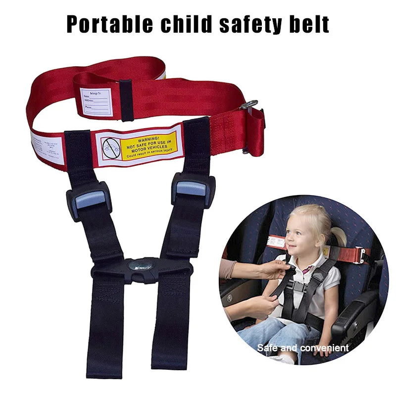 Arnés de seguridad para niños para viajes en avión, sistema de sujeción con arnés de seguridad, fácil de instalar, cinturón de seguridad ajustable para niños.