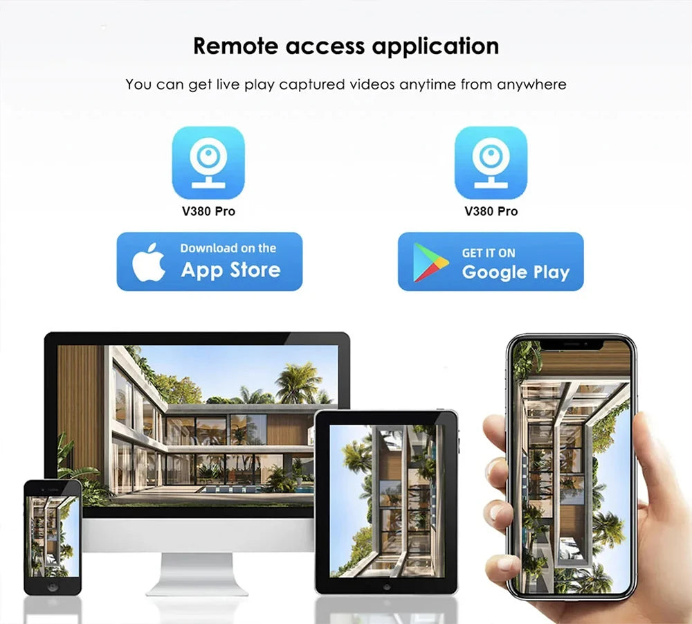 Cámara de seguridad CCTV V380 Pro 4K 8MP con 2 lentes, WiFi 4G, energía solar, visión nocturna PIR para exteriores, IP66, batería de bajo consumo.