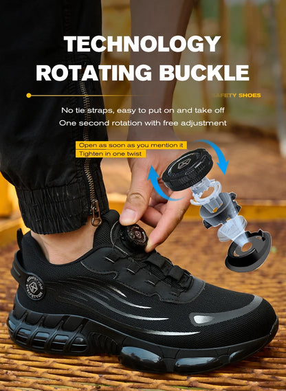 Work Safety Shoes Men Women Steel Toe Sneakers Air Cushion Indestructible Security Protection Safety Boots Size 47 48 Footwear