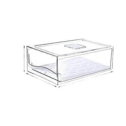 Caja de almacenamiento para refrigerador de cocina, cajón de mantenimiento fresco, grado alimenticio, huevos y carne, acabado co