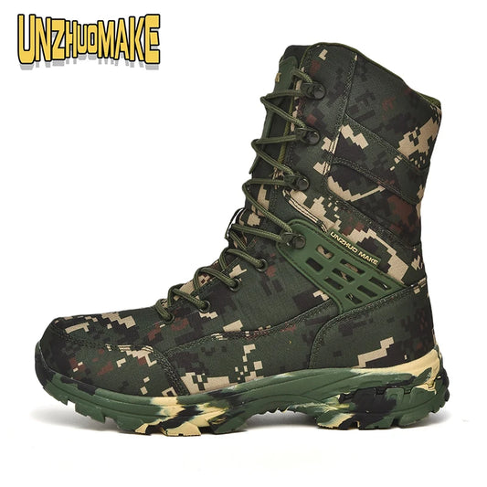 Botas tácticas de camuflaje para hombre, impermeables, para trabajo, seguridad, montañismo, botines, botas para exteriores.