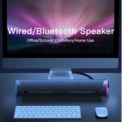 Altavoz para computadora 4D con Bluetooth 5.0, barra de sonido USB, subwoofer estéreo con cable para MacBook, portátil, PC, reproductor de música