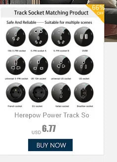 Adaptador de enchufe Herepow serie 118, enchufe de pared estándar americano con doble puerto USB, para electrodomésticos inteligentes, tipo C, carga rápida de 3,1 A.