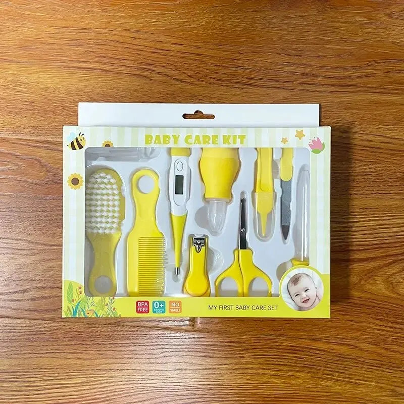 Kit de cuidado diario para uñas y cabello de bebés recién nacidos, 10 piezas, cepillo de aseo para niños, peine y cortaúñas seguro, juego de regalo para bebés.