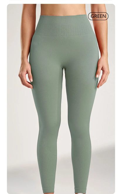 Leggings deportivas para mujer, color sólido, para gimnasio, correr, yoga, pantalones largos, cintura alta, efecto vientre plano, elásticas, pantalones de chándal, siete colores.