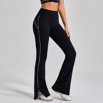 Leggings acampanados, pantalones de yoga para mujer, cintura alta, transpirables, de pierna ancha, ideales para gimnasio, deportes y danza.