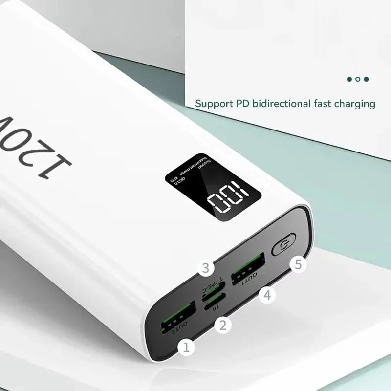 Banco de energía Xiaomi de 500.000 mAh, alta capacidad, 120 W, carga rápida, cargador externo portátil para iPhone y Samsung.