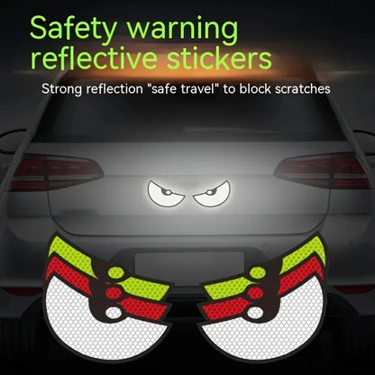 2 piezas/juego de pegatinas reflectantes para automóvil: ¡mejore la visibilidad y la seguridad de su vehículo con las pegatinas Devil Eye!