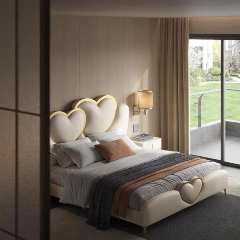 Cabecero europeo sencillo para cama doble de madera, estilo estudio, nórdico, con marco Queen, cama doble de lujo, moderno y moderno, muebles para el hogar Beliche