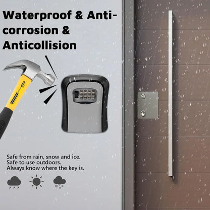 Caja de seguridad con llave de 4 dígitos, ABS, antirrobo, duradera, para montar en la pared, para el hogar o la oficina.