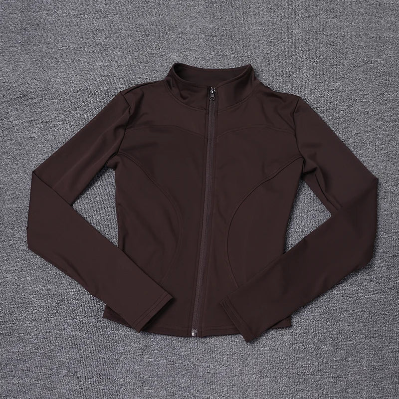 Chaqueta deportiva de manga larga para mujer, abrigo de entrenamiento, ropa de entrenamiento de gimnasio, ropa deportiva de yoga