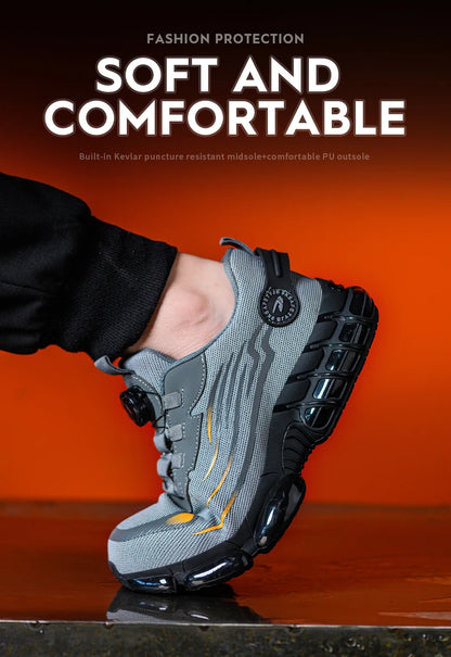 Small Size Rotary Buckle Work Safety Shoes For Men Air Soft Sole Lightweight Protective Work Sneakers Men and Women Shoes