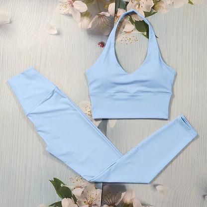 Conjunto deportivo Nude Feel Fitness para mujer, chándal sexy para yoga, ropa deportiva para gimnasio, leggings y ropa interior, ropa de entrenamiento para mujer