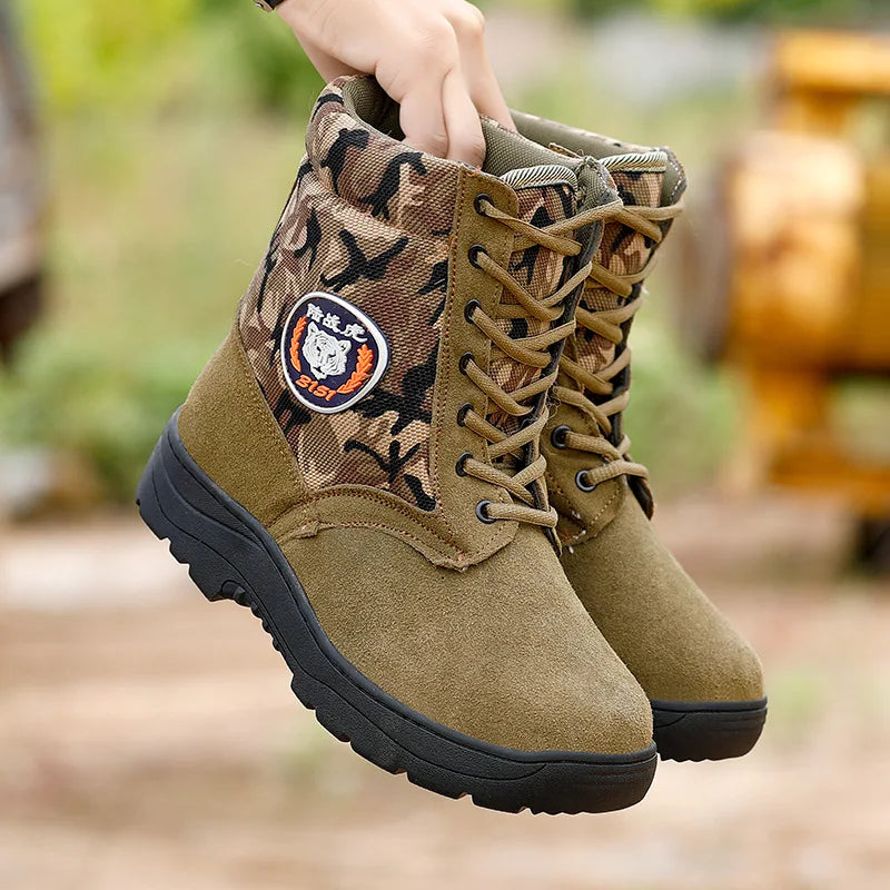 Snow Boots Men's Winter Fur Integrated Men's Shoes Fleece Thickened Warm Labor Insurance Shoes