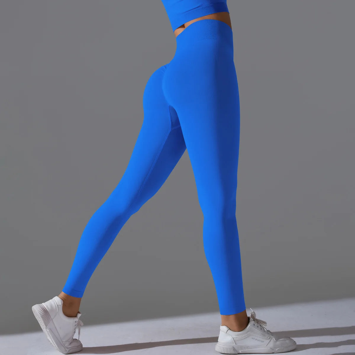 Leggings deportivos de yoga para mujer, sin costuras, cintura alta, elásticos, color sólido, para gimnasio, correr, secado rápido, realce y efecto moldeador.