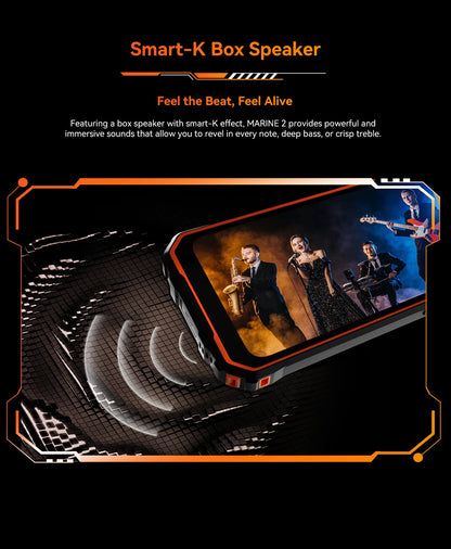 Teléfono resistente Blackview OSCAL Marine 2, 8 GB de RAM, 256 GB de almacenamiento, smartphone con IA, batería de 11000 mAh, pantalla HD+ de 6,56", procesador Unisoc T61, Android 15 y NFC.