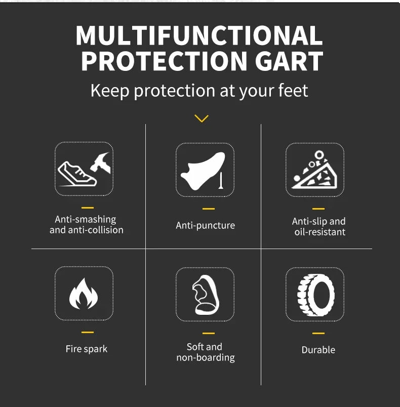 Botas de seguridad de trabajo para hombre, con puntera de acero de tamaño completo, a la moda, antirotura, zapatillas de trabajo, zapatos de seguridad indestructibles para hombre.