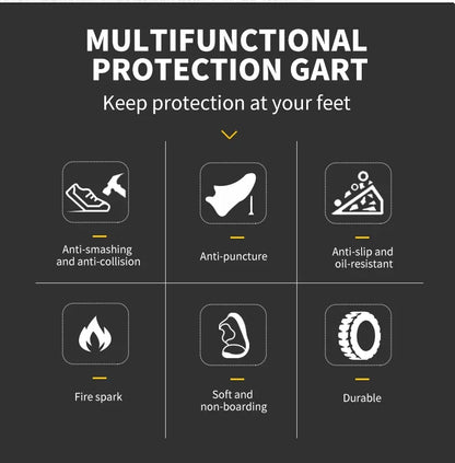 Botas de seguridad de trabajo para hombre, con puntera de acero de tamaño completo, a la moda, antirotura, zapatillas de trabajo, zapatos de seguridad indestructibles para hombre.