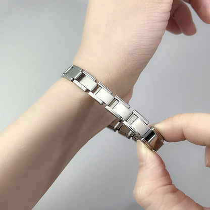 Pulsera GEMOSA de acero inoxidable con dijes italianos de 9 mm de ancho, cadena de eslabones elásticos, joyería DIY de alta calidad.